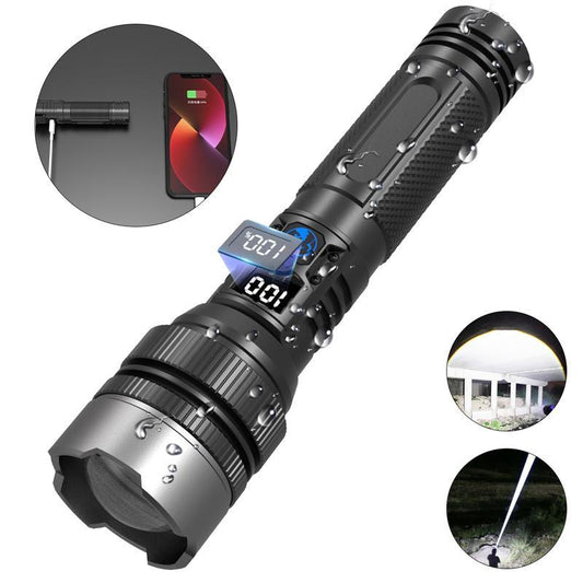 2-In-1 POWER BANK FLASHLIGHT | Super Bright, USB Rechargeable, Zoomable | Camping, Emergency, Fishing Fathersdaygift